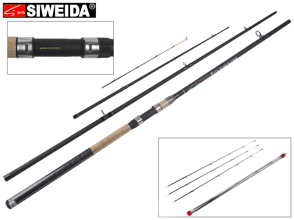 Спиннинг штекерный Siweida "Basic feeder" фидер композит, 12 колец, 4-секционный 3,6м 180г