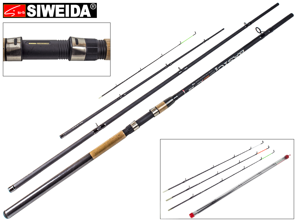 Спінінг штекерний Siweida "Basic feeder" фідер композит, 12 кілець, 4-секційний 3,3м 150г