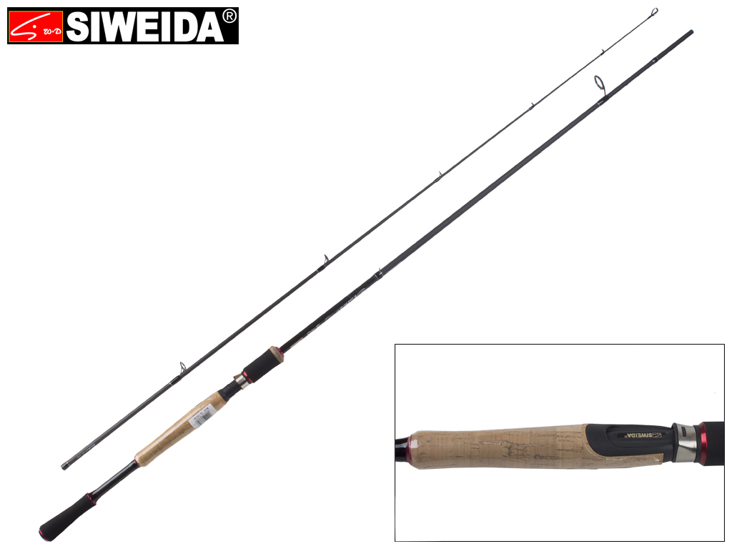 Спиннинг штекерный Siweida "Stalker" карбон IM8, 7 колец, 2-секционный 2,4м 10-30г