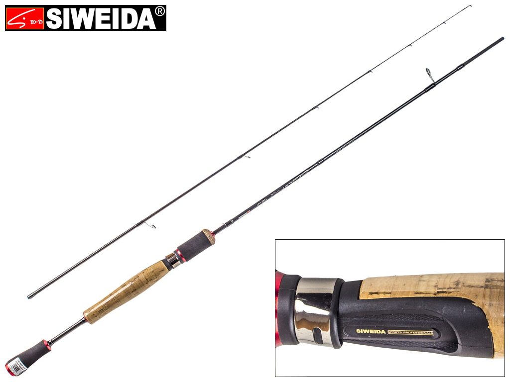 Спиннинг штекерный Siweida "Stalker" карбон IM8, 8 колец, 2-секционный 1,8м 0-8г