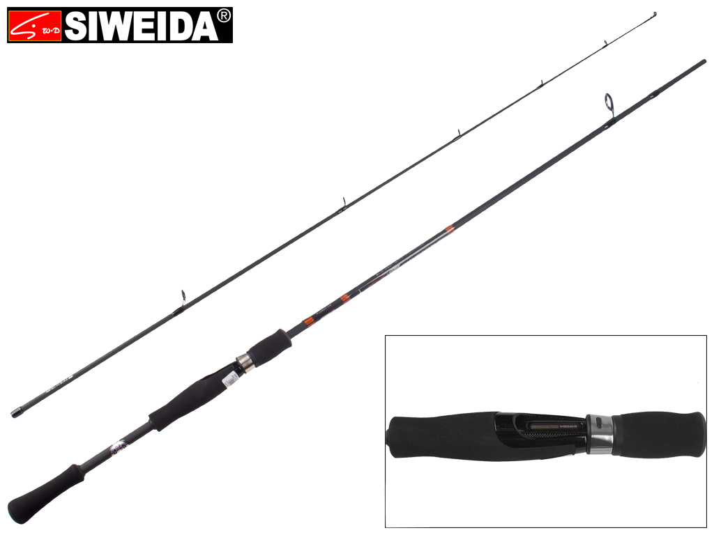 Спінінг штекерний Siweida "Absolute" карбон IM7, 7 кілець, 2-секційний 2,1м 10-40г