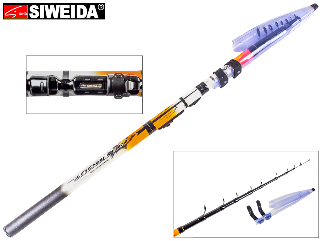 Вудка Siweida "Red Trout" карбон, 10 кілець, 10-секційна 5м 15г