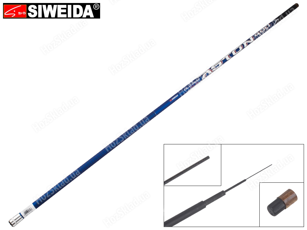Удочка Siweida Aston карбон IM7, без колец, 4-секционная 4м, 5-25г