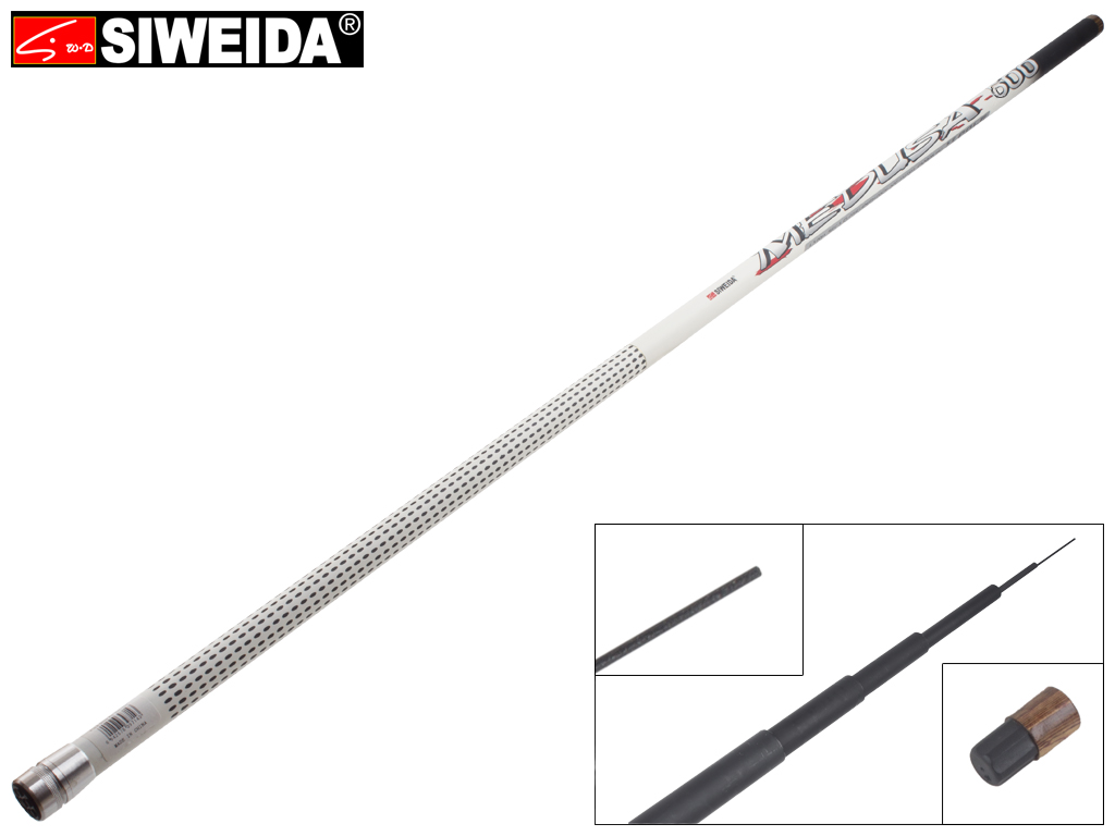 Вудка Siweida "Medusa" карбон IM7, без кілець, 6-секційна 6м 5-25г