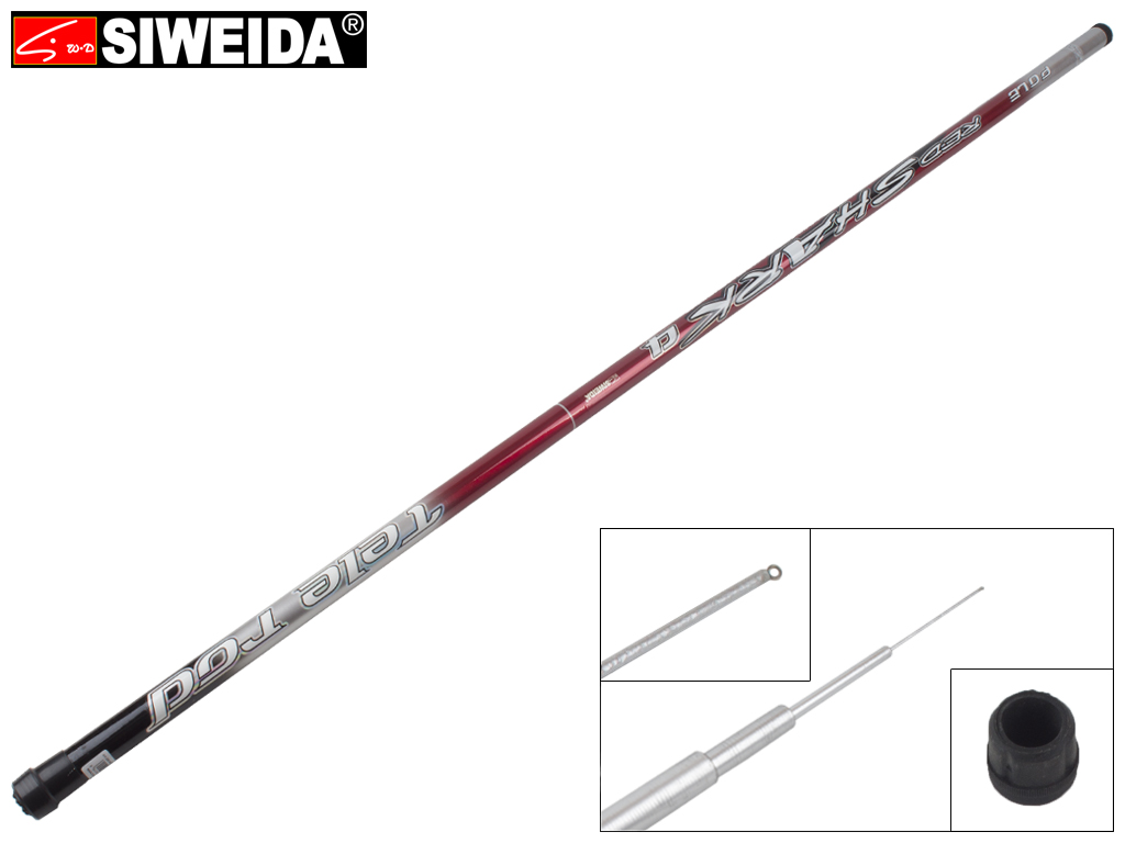 Вудка Siweida "Red Shark" композит, без кілець, 4-секційна 4м 5-25г