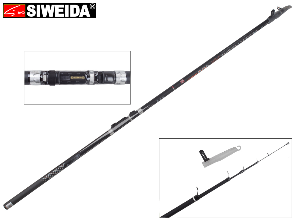 Вудка Siweida "Black Pearl" карбон+композит, 6 кілець, 4-секційна 4м 5-25г