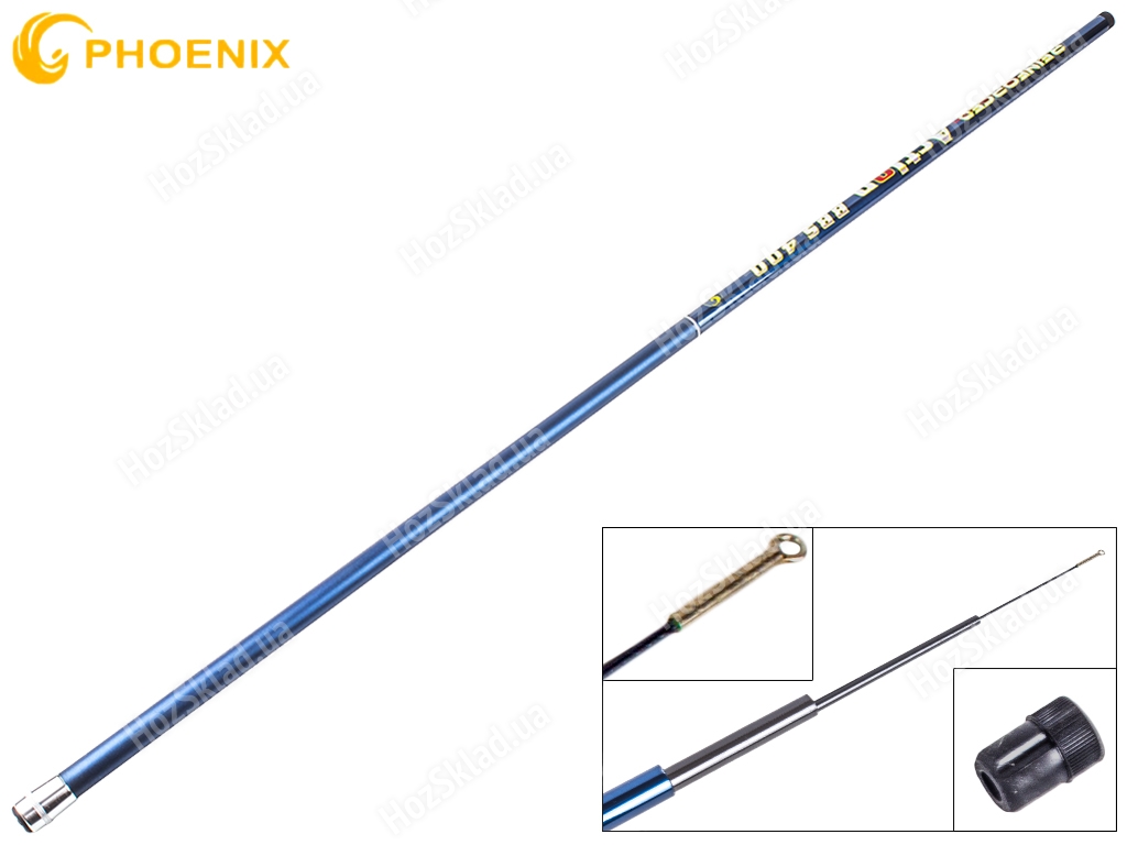 Удочка Phoinex Action армированная, карбон IM6, без колец, 4-секционная 4м, 10-30г
