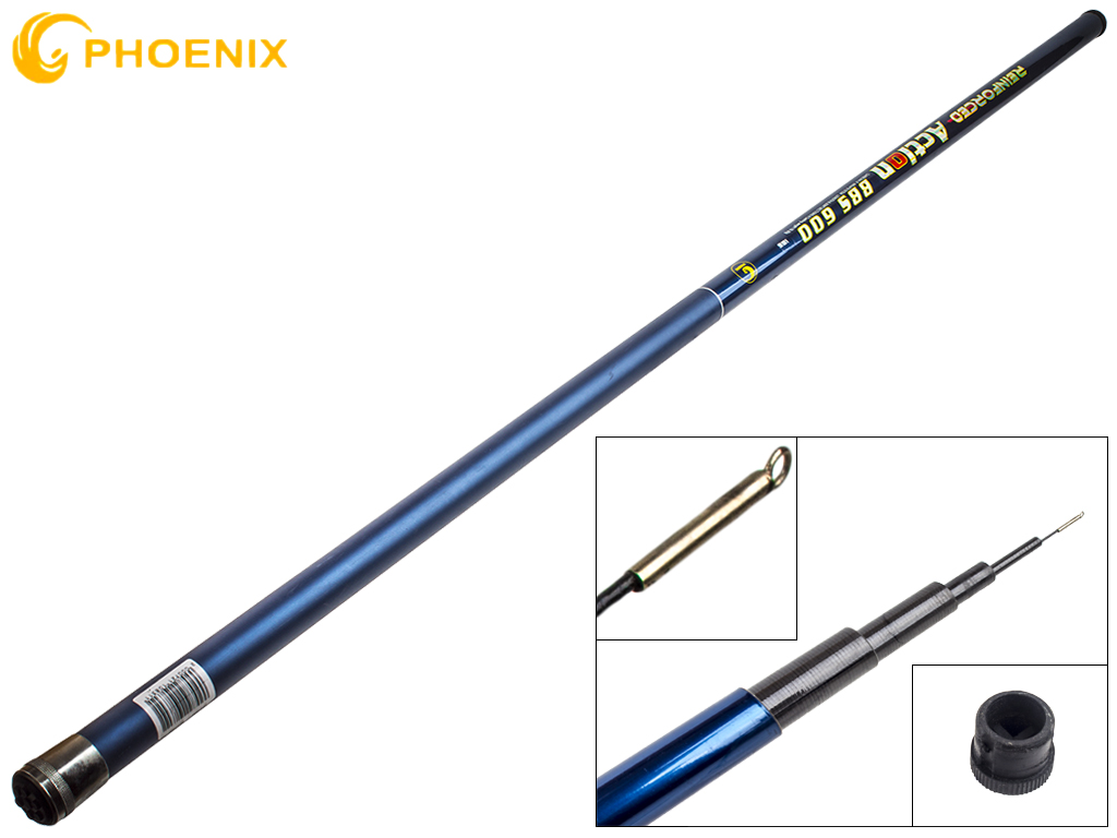 Вудка Phoinex "Action" армована, карбон IM6, без кілець, 6-секційна 6м 10-30г