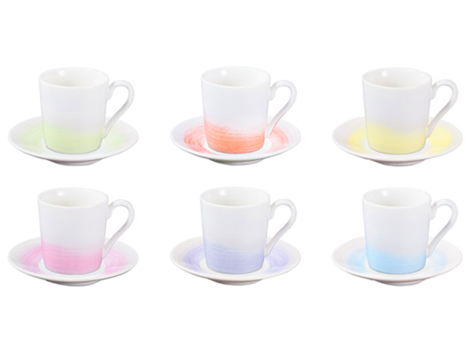 Набор чашек для эспрессо My Coffee Pastels, с блюдцем (цена за набор 6шт) 06320