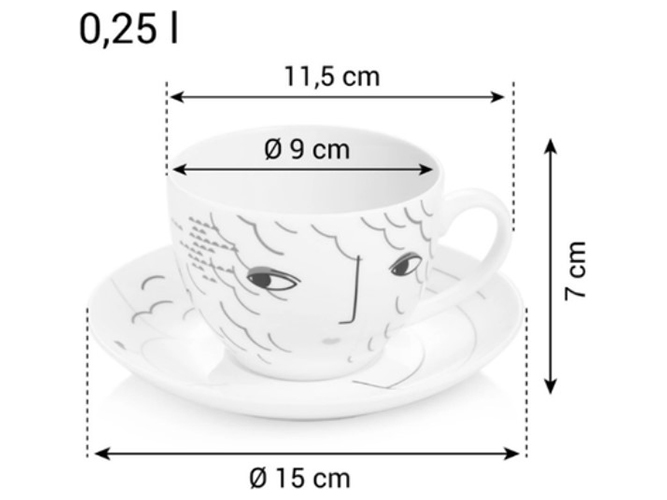 Чашка с блюдцем myCOFFEE Emotions (цена за набор 2 предмета) 87744
