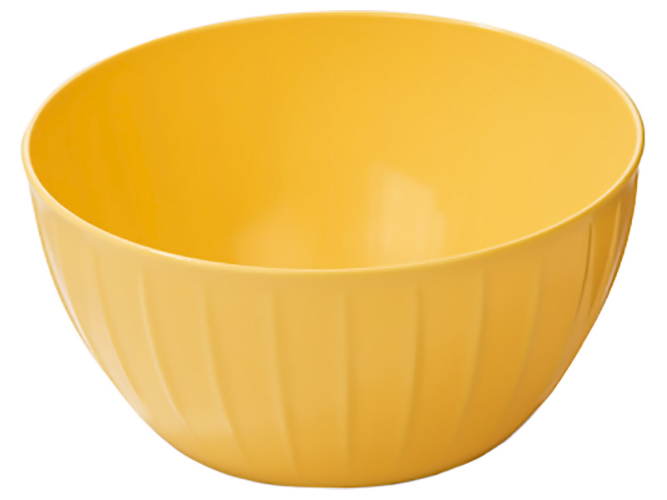 Миска пластикова Delicia, 22см, 2,5л, жовтий, 67574
