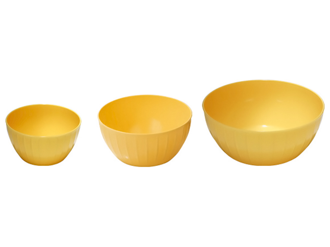Набор мисок пластиковых Delicia, желтый (цена за набор 3шт) 67635