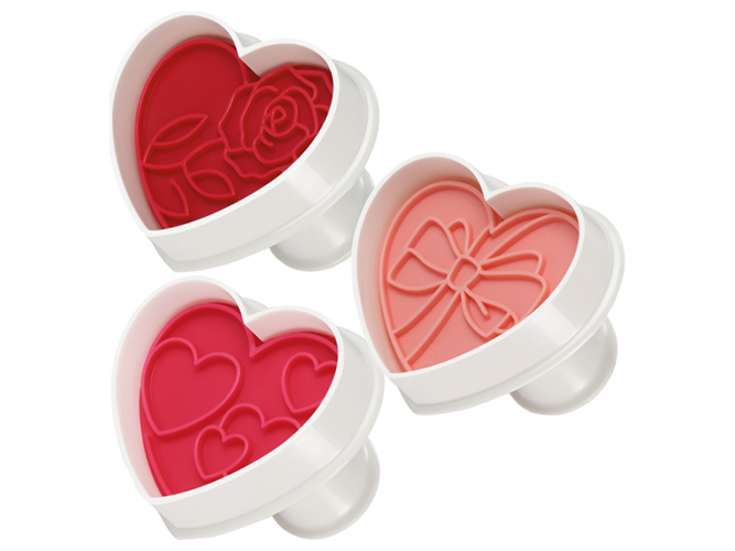 Формы с печатью DELICIA сердечки (цена за набор 3шт) 00632