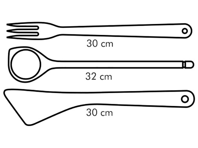 Набір ложка, лопатка, виделка Woody (ціна за 3 предмета) 99056