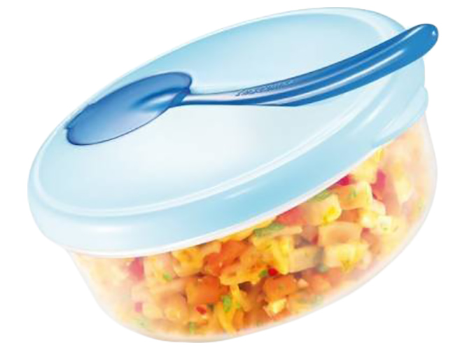 Миска дорожная PAPU PAPI с ложечкой, синяя 280мл 00335