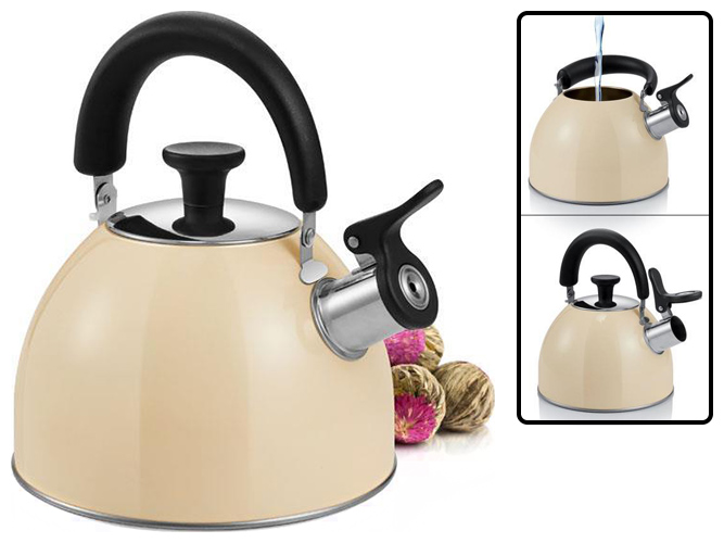 Чайник PERFECTA со свистком, нержавеющая сталь Cream 2л 01264