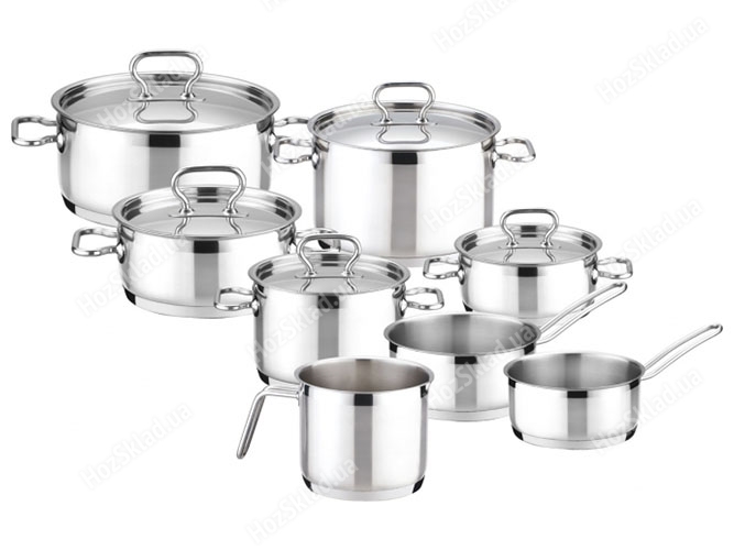 Набор посуды HOME PROFI 13 предметов, нержавеющая сталь18/10 21668