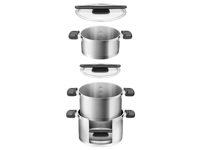 Набір каструль Compact, 2/3,5/5л (ціна за набір 6 предметів), 08898 
