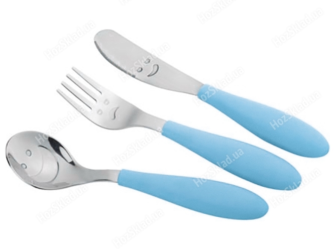 Набор столовых приборов FUNNY MUMMY (цена за набор 3шт) светло-синий 72837