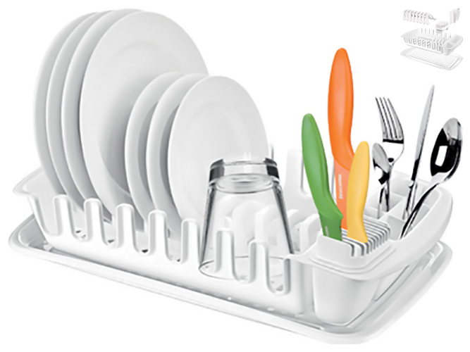 Сушарка для посуду з лотком Clean Kit, 47675