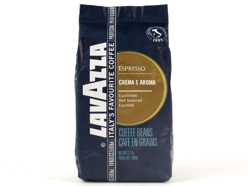 Кофе натуральный в зернах Lavazza "Espresso - Crema E Aroma" 1000гр в брикете, Италия