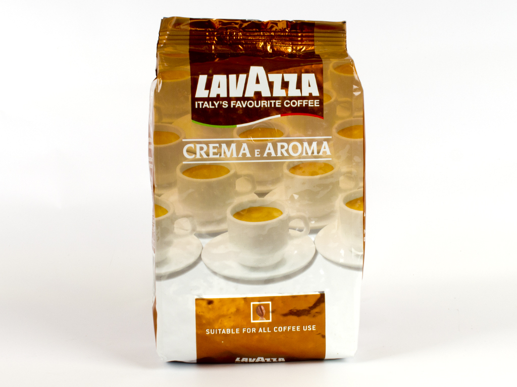 Кофе натуральный в зернах Lavazza "Crema e Aroma" 1000гр в брикете, Италия