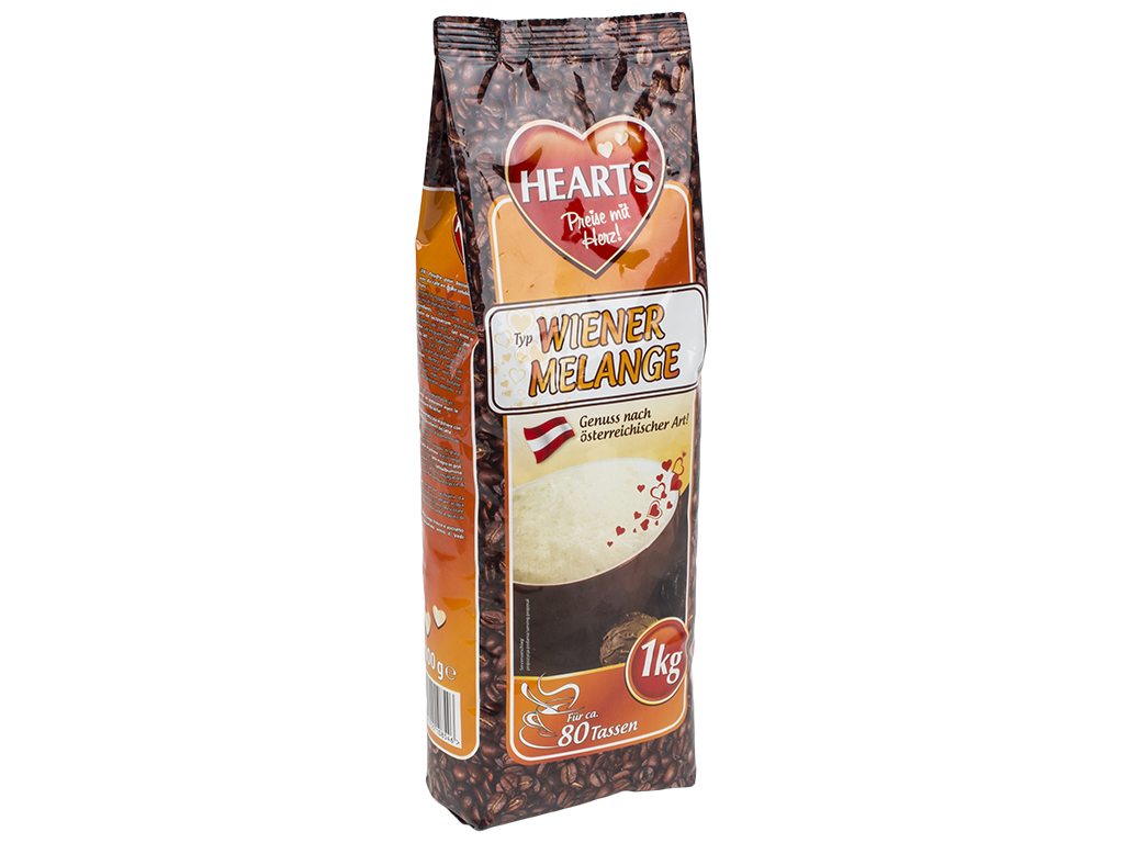 Капучино Hearts "Wiener Melange" 1000гр в брикете, Германия