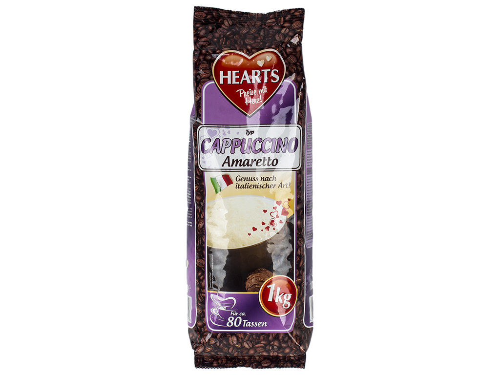 Капучино Hearts "Cappuccino Amaretto" 1000г в брикете, Германия