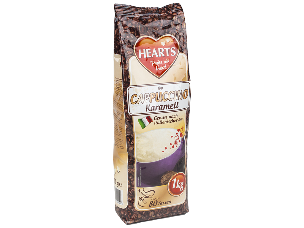 Капучино Hearts "Cappuccino Karamell" 1000гр в брикете, Германия