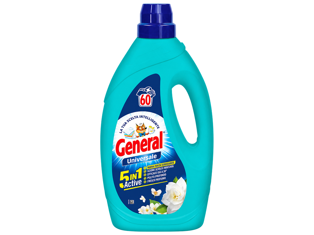 Гель для стирки General Universale 5в1 универсальный, 60 стирок, 2,4 л Гель для стирки General Universale 5в1 универсальный, 60 стирок, 2,4 л