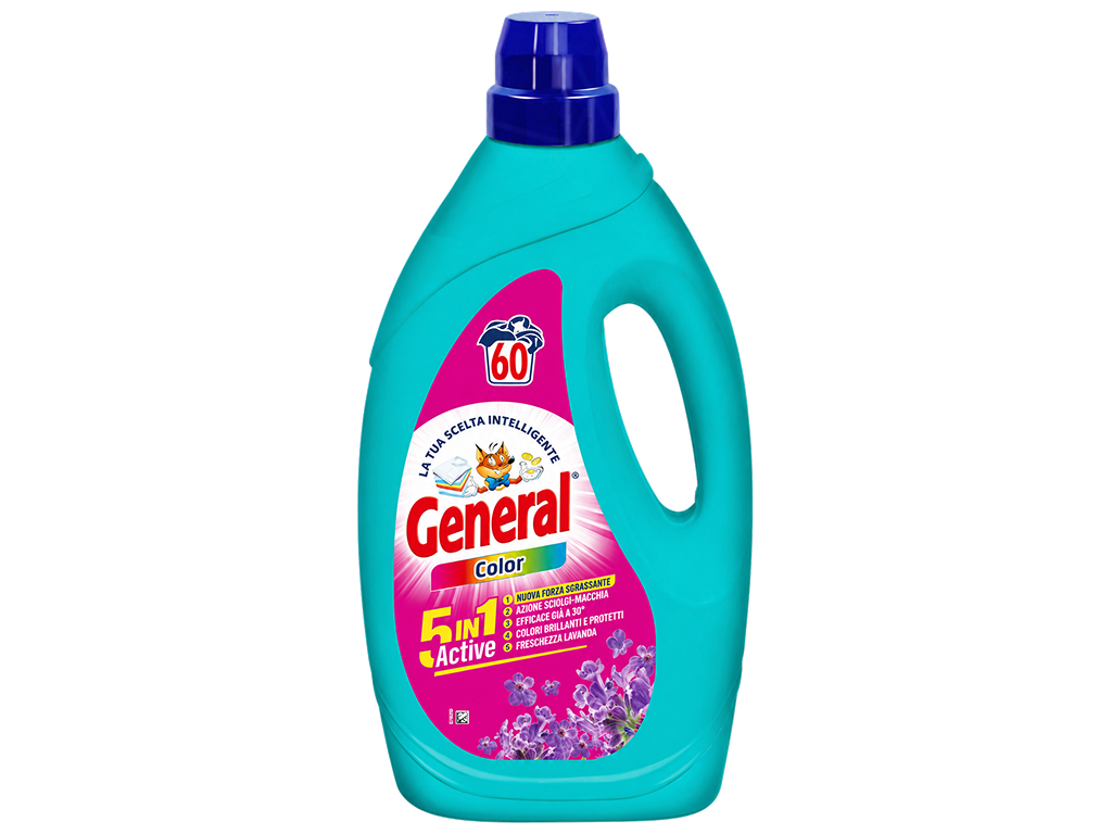 Гель для стирки цветного белья General Color 5в1, 2,4л, 60 стирок Гель для стирки цветного белья General Color 5в1, 2,4л, 60 стирок