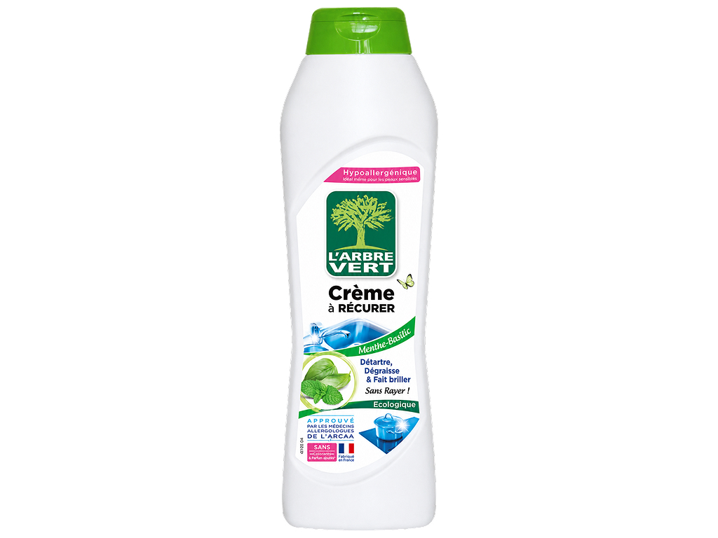 Чистящий крем L’Arbre Vert Mint Basil, от жира и известкового налёта, 500 мл Чистящий крем L’Arbre Vert Mint Basil, от жира и известкового налёта, 500 мл
