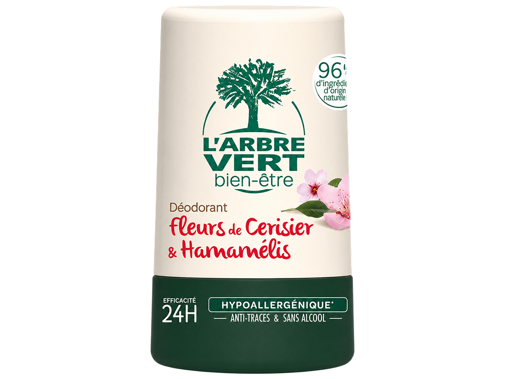 Дезодорант шариковый L’Arbre Vert Cherry Blossom & Hamamelis, без спирта, 50 мл