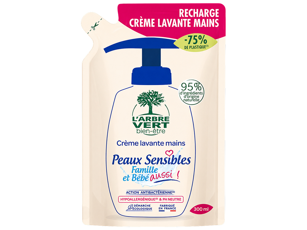 Крем-мыло для рук L’Arbre Vert Sensitive Skin, запасной блок, 300 мл
