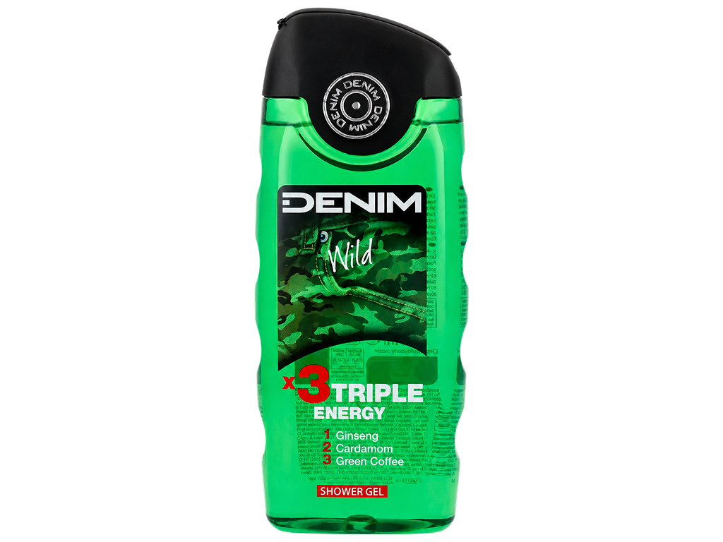 Мужской гель для душа Denim Wild Triple Energy, 250мл Мужской гель для душа Denim Wild Triple Energy, 250мл