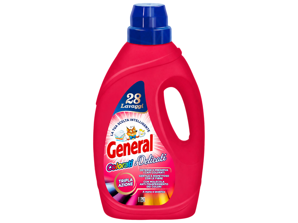 Гель для стирки цветных и деликатных тканей General Colorati & Delicati, 1,4л, 28 стирок Гель для стирки цветных и деликатных тканей General Colorati & Delicati, 1,4л, 28 стирок
