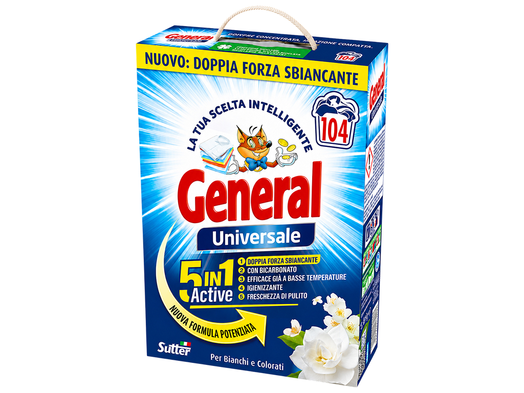 Универсальный стиральный порошок General Universale 5в1, 4,68 кг, 104 стирки Универсальный стиральный порошок General Universale 5в1, 4,68 кг, 104 стирки