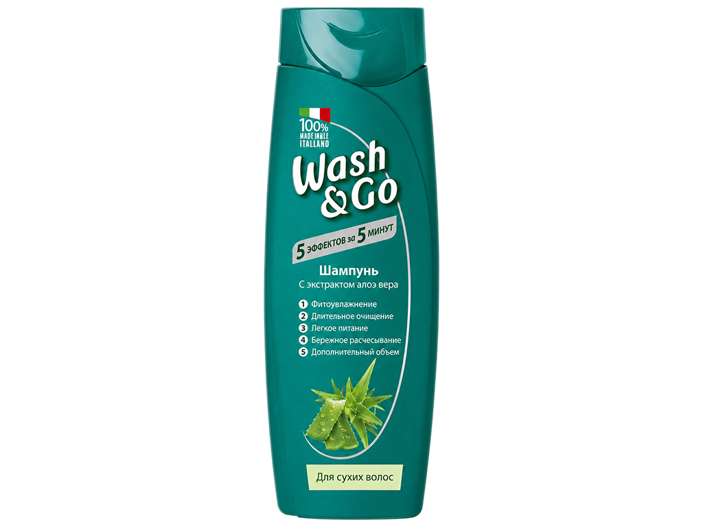 Шампунь Wash and Go с алоэ вера, для сухих волос, 200 мл