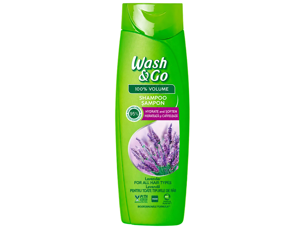 Шампунь Wash and Go с экстрактом лаванды, для всех типов волос, 200 мл