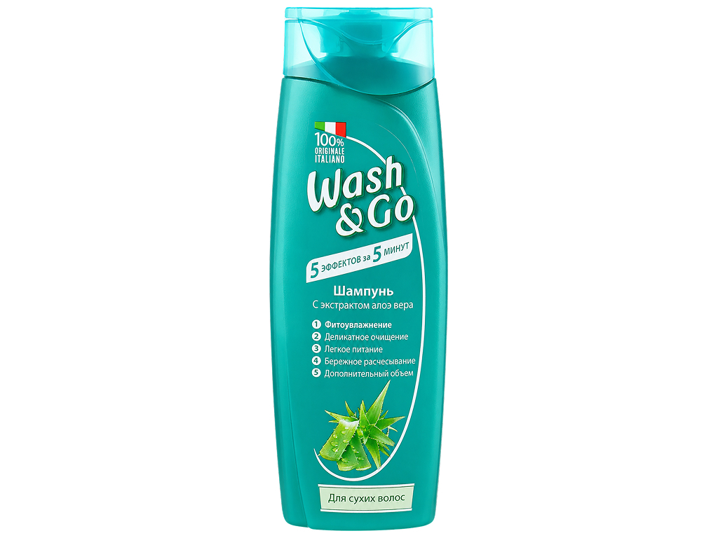 Шампунь Wash and Go с алоэ вера, для сухих и ломких волос, 400 мл