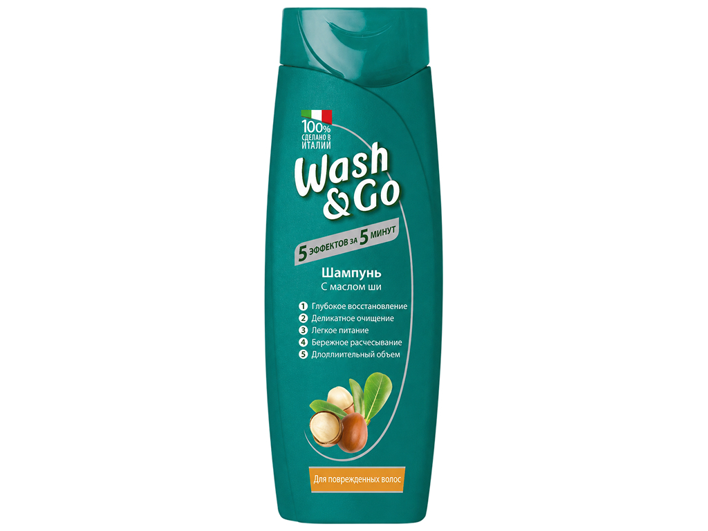 Шампунь Wash and Go с маслом ши, для поврежденных волос, 400 мл