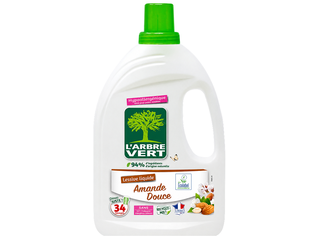 Гель для стирки L’Arbre Vert Sweet Almond, концентрат, 34 стирки, 1,53 л Гель для стирки L’Arbre Vert Sweet Almond, концентрат, 34 стирки, 1,53 л