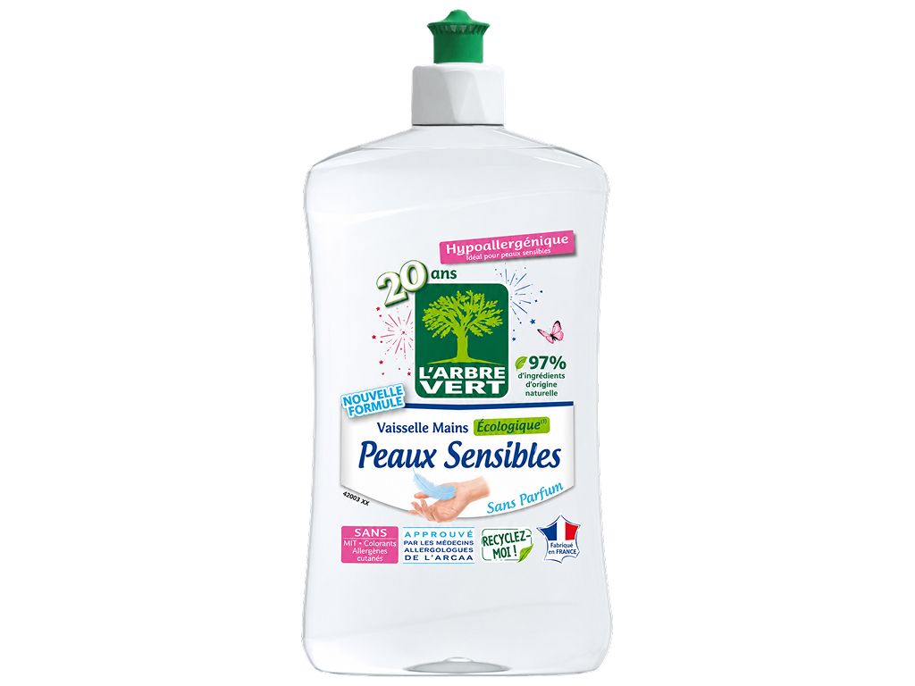 Гель для мытья посуды и рук L’Arbre Vert Sensitive Skin, без запаха, 500 мл Гель для мытья посуды и рук L’Arbre Vert Sensitive Skin, без запаха, 500 мл