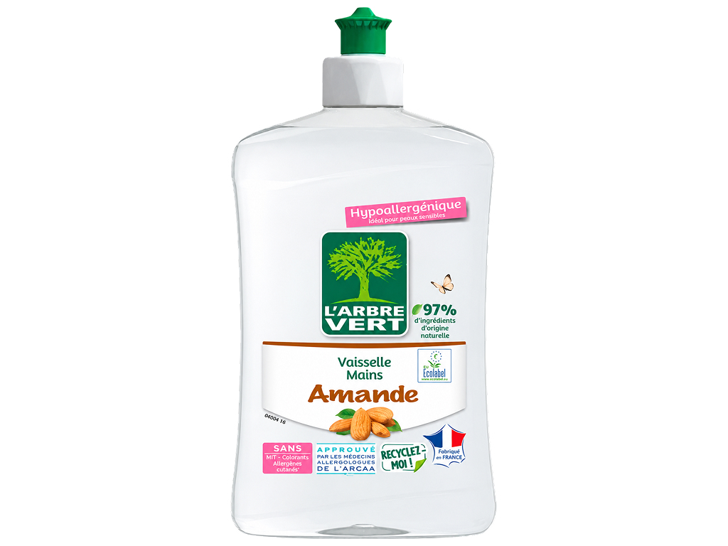 Гель для мытья посуды и рук L’Arbre Vert Almond, гипоаллергенный, 500 мл