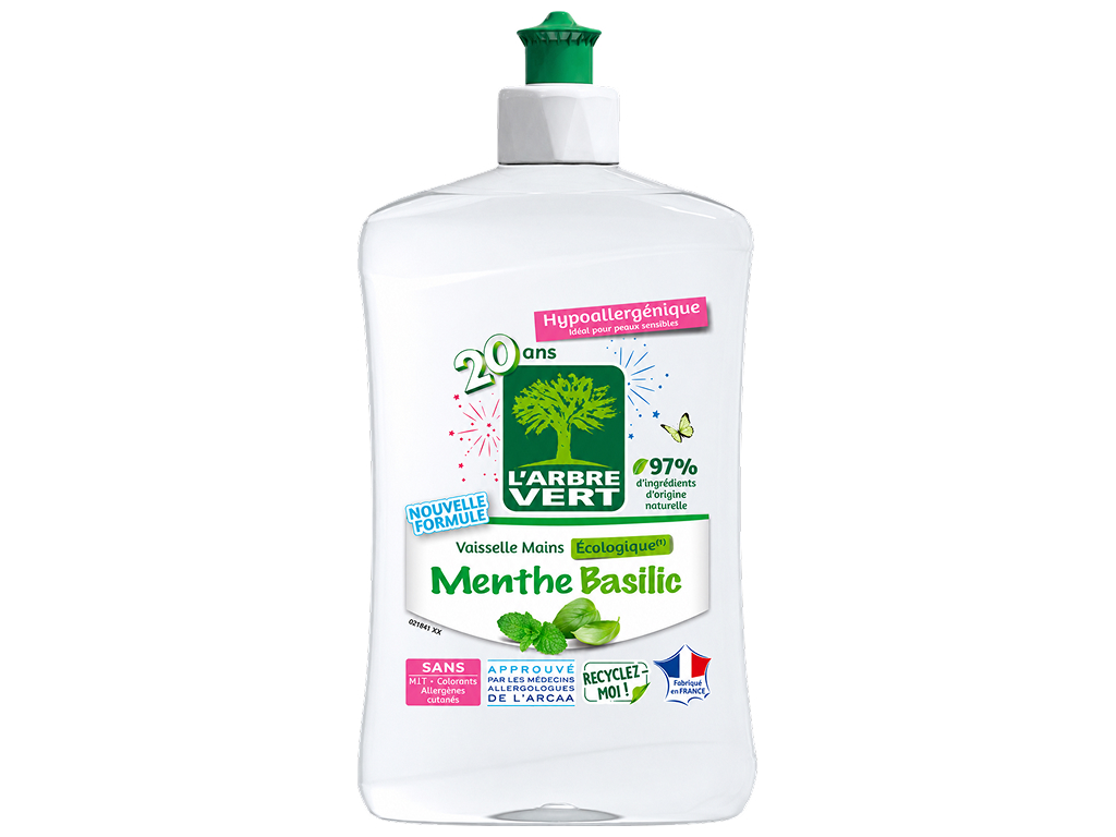 Гель для мытья посуды и рук L’Arbre Vert Mint Basil, гипоаллергенный, 500 мл Гель для мытья посуды и рук L’Arbre Vert Mint Basil, гипоаллергенный, 500 мл