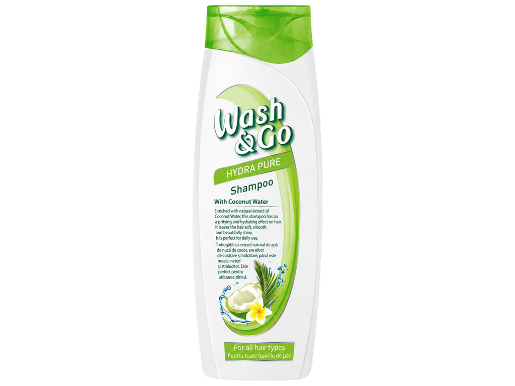 Шампунь Wash and Go Hydra Pure с кокосовой водой, для всех типов волос, 400 мл Шампунь Wash and Go Hydra Pure с кокосовой водой, для всех типов волос, 400 мл
