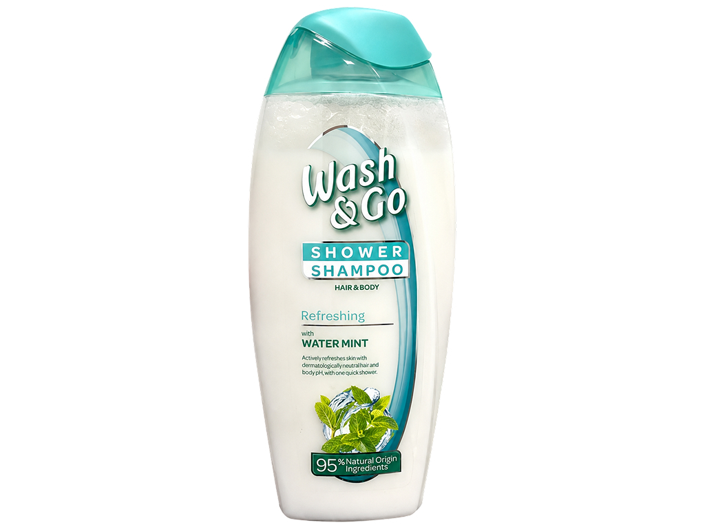 Шампунь-гель для душа Wash and Go 2 в 1, с водяной мятой, 250 мл