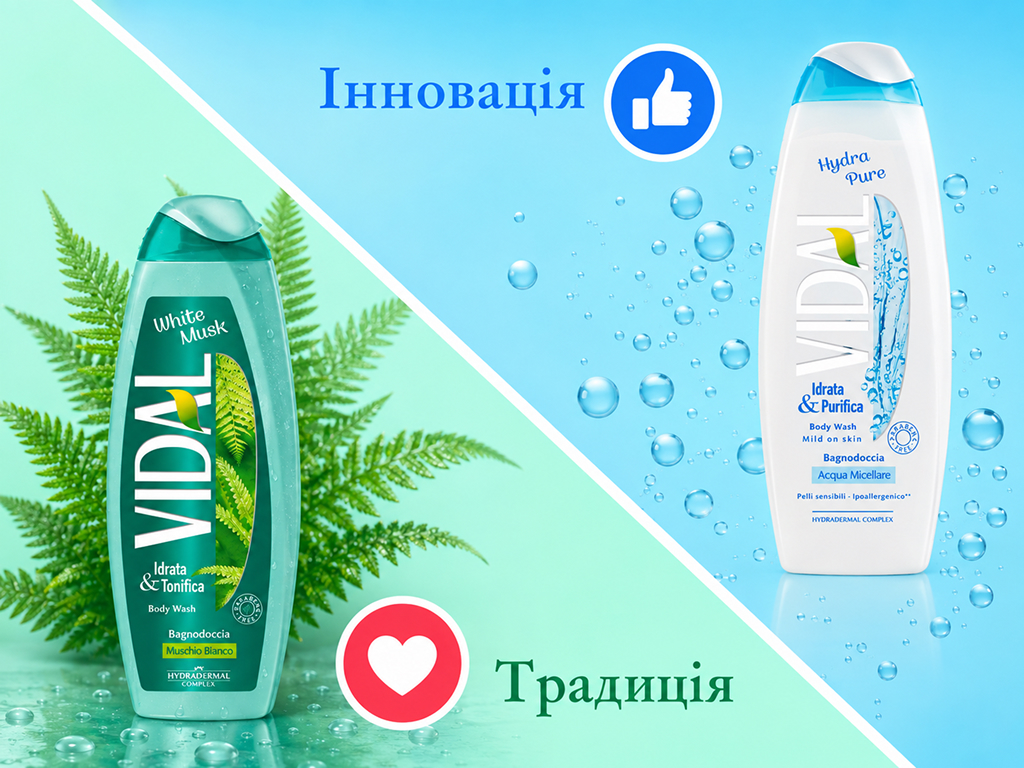 Гель для душа Vidal White Musk с ароматом белого мускуса, 500 мл