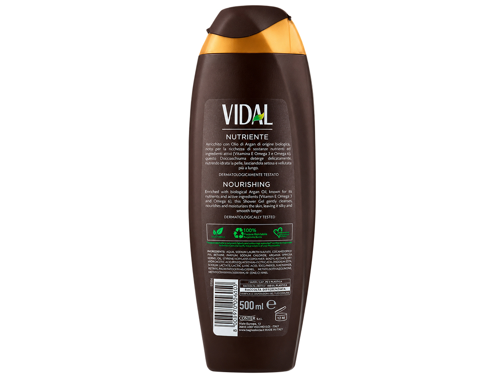 Гель для душа Vidal Argan Oil, с аргановым маслом, 500мл