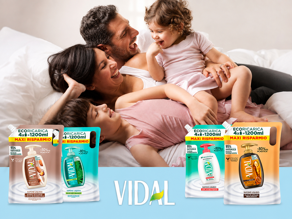 Жидкое мыло Vidal Argan Oil, с аргановым маслом, запасной блок, 1,2л
